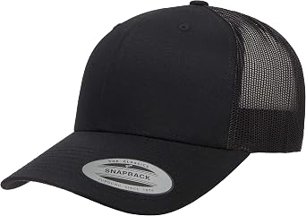 Yupoong Mens YP Classics Retro Trucker Hat, Black, One Size