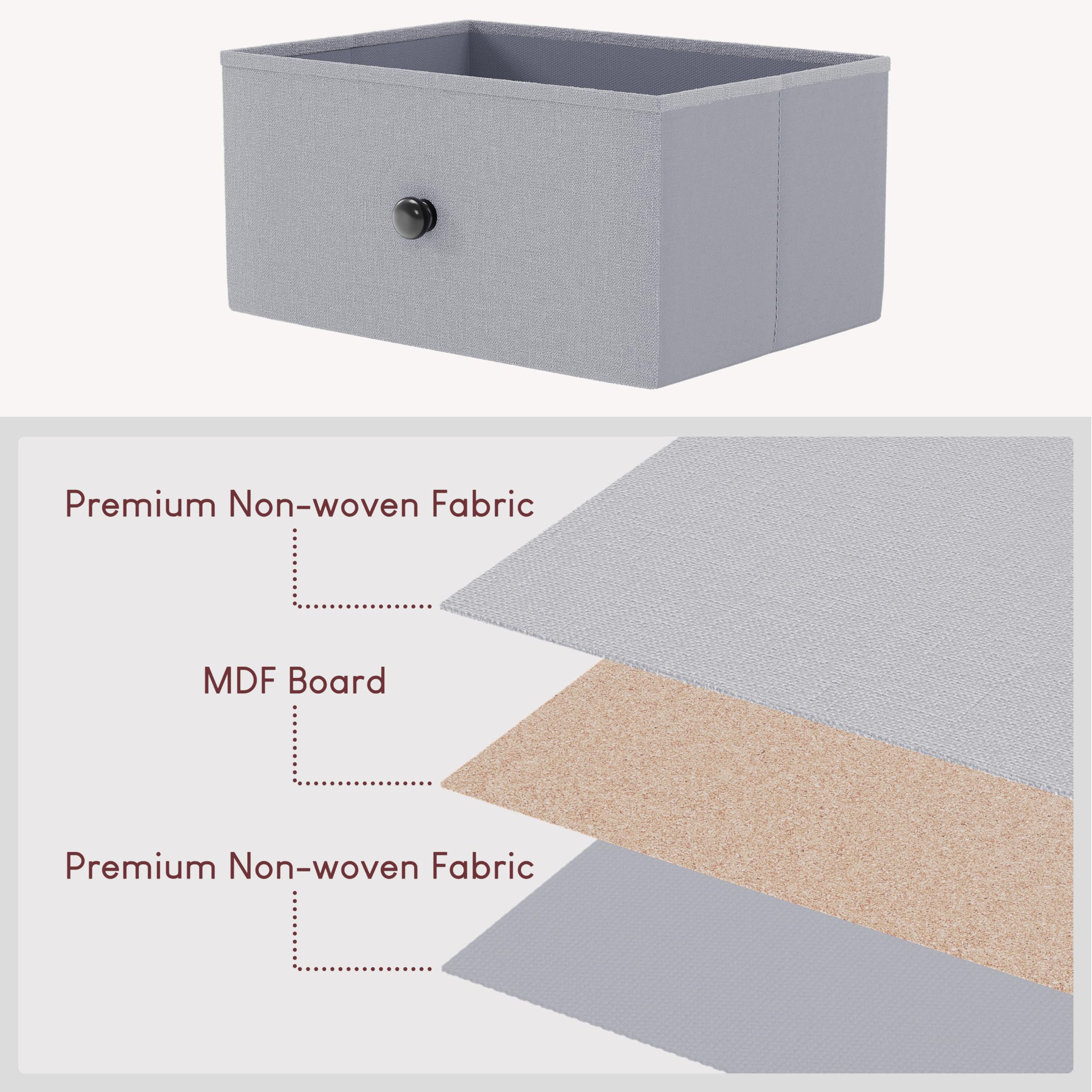 Vida Designs Chorley, cassettiera con 6 cassetti, in tessuto, con piano in legno, struttura in metallo e maniglie, ideale per camera da letto, soggiorno, cameretta dei bambini, legno beige e grigio
