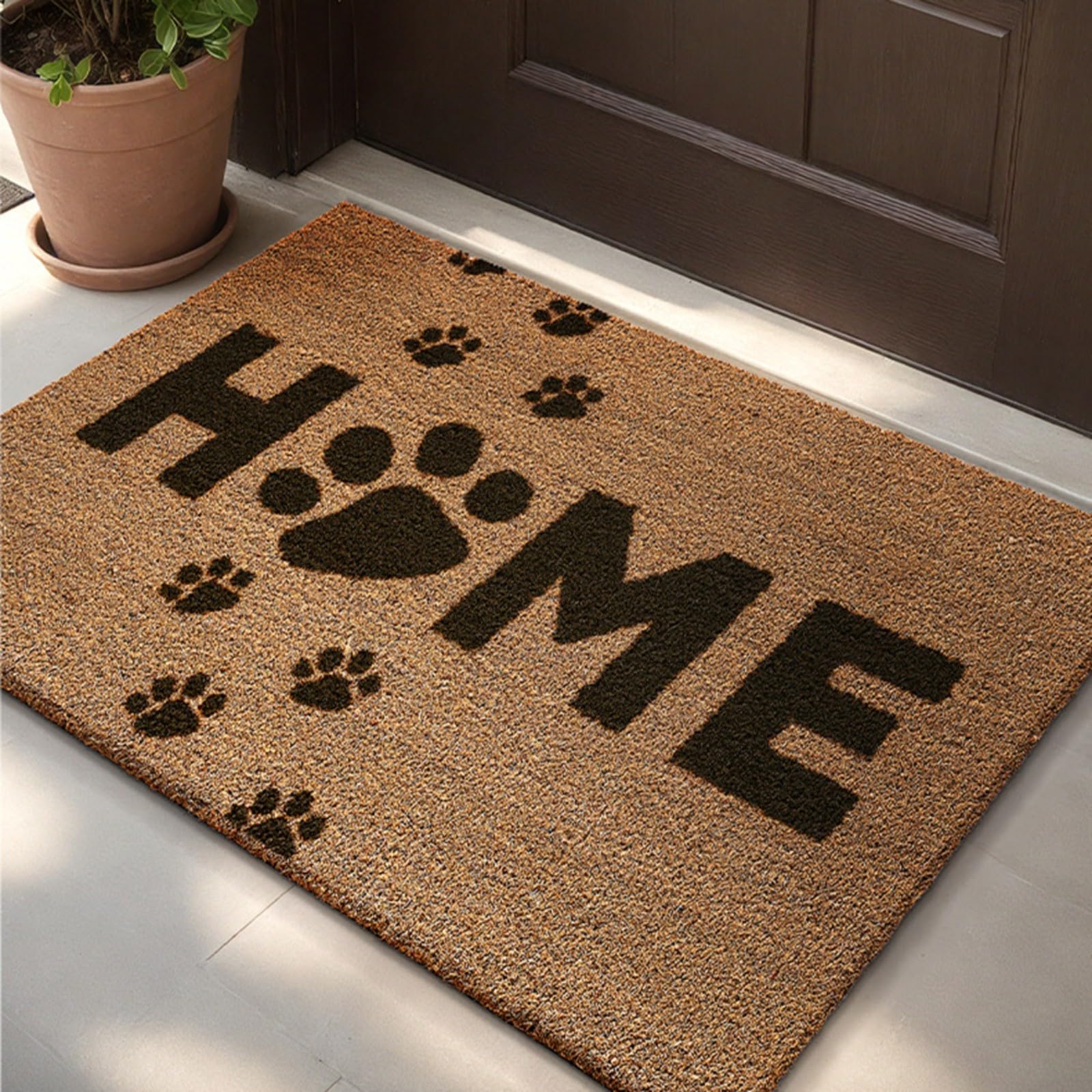 Tapis d'entrée rustique en fibre marron très résistant pour trappeur à domicile et bureau, 45,7 x 76,2 cm