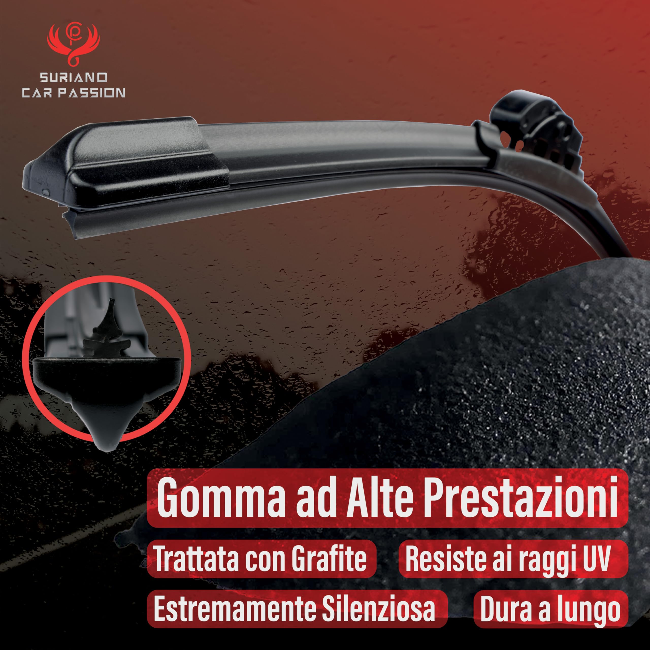 Tergicristalli Aero Flat 65/35 Cm - Coppia Per Parabrezza Anteriore - Foto 10