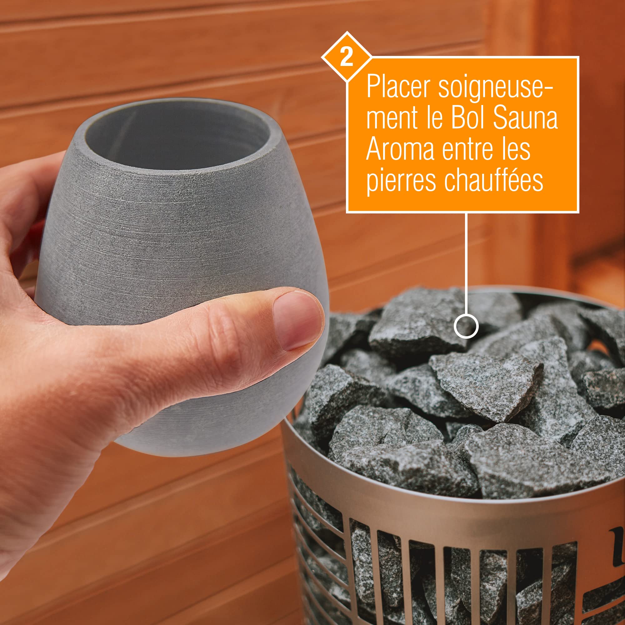 Œuf de sauna en stéatite naturelle - Bol aromatique pour infusions et cristaux de menthol