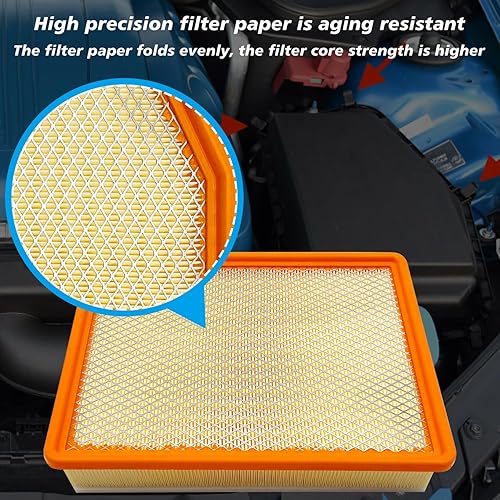 Miniatura 4 de Filtro de aire de motor JM1219 se adapta a Escalade ESV 2021-2025, Silverado 1500 2019-2025, Suburban 2021-2025, Tahoe 2021-2025, Sierra 1500