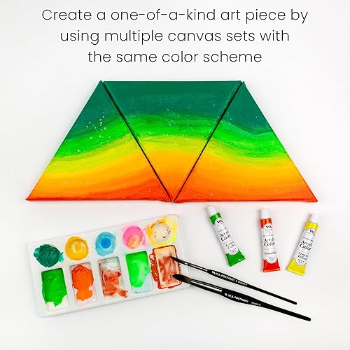 Miniatura 7 de WA Portman - Lienzo triangular, 2 unidades, pequeño y grande, 7.9 in y 15.7 in de diámetro, 2 lienzos triangulares para pintar, lienzo con forma de