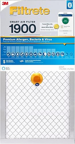 Miniatura 1 de Filtrete Filtro de aire inteligente de 14 x 24 x 1, MPR 1900 MERV 13, filtros de aire premium de alérgenos, bacterias y virus de 1 pulgada para aire