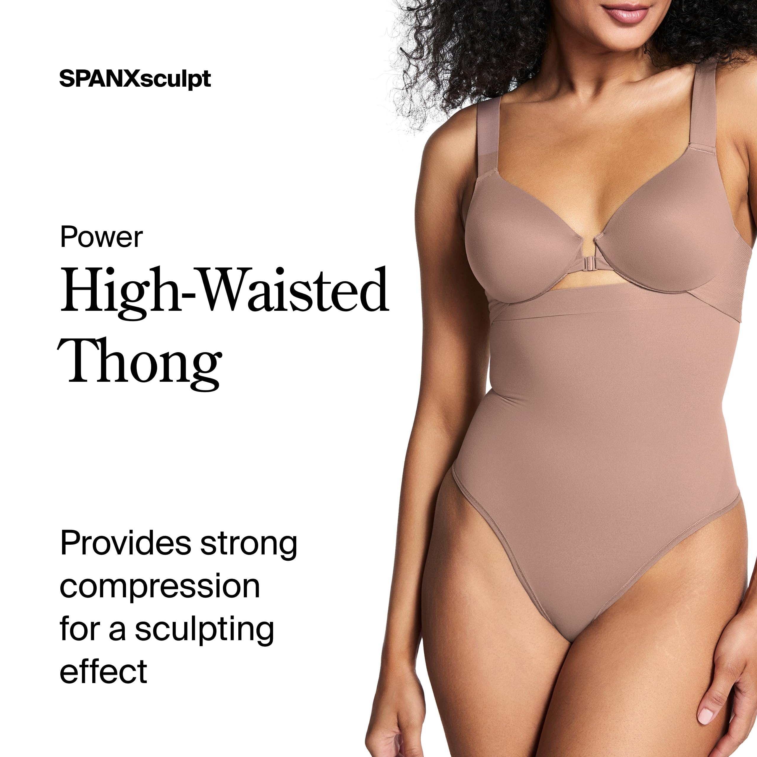 Spanx Seamless Power High-Waisted Thong Shapewear Donna (Pacco da 1)