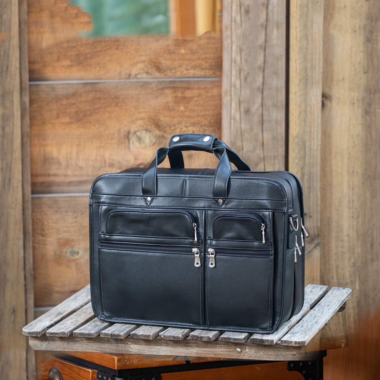 Amazon.co.jp: Polare メンズ 17インチ フルグレインレザー