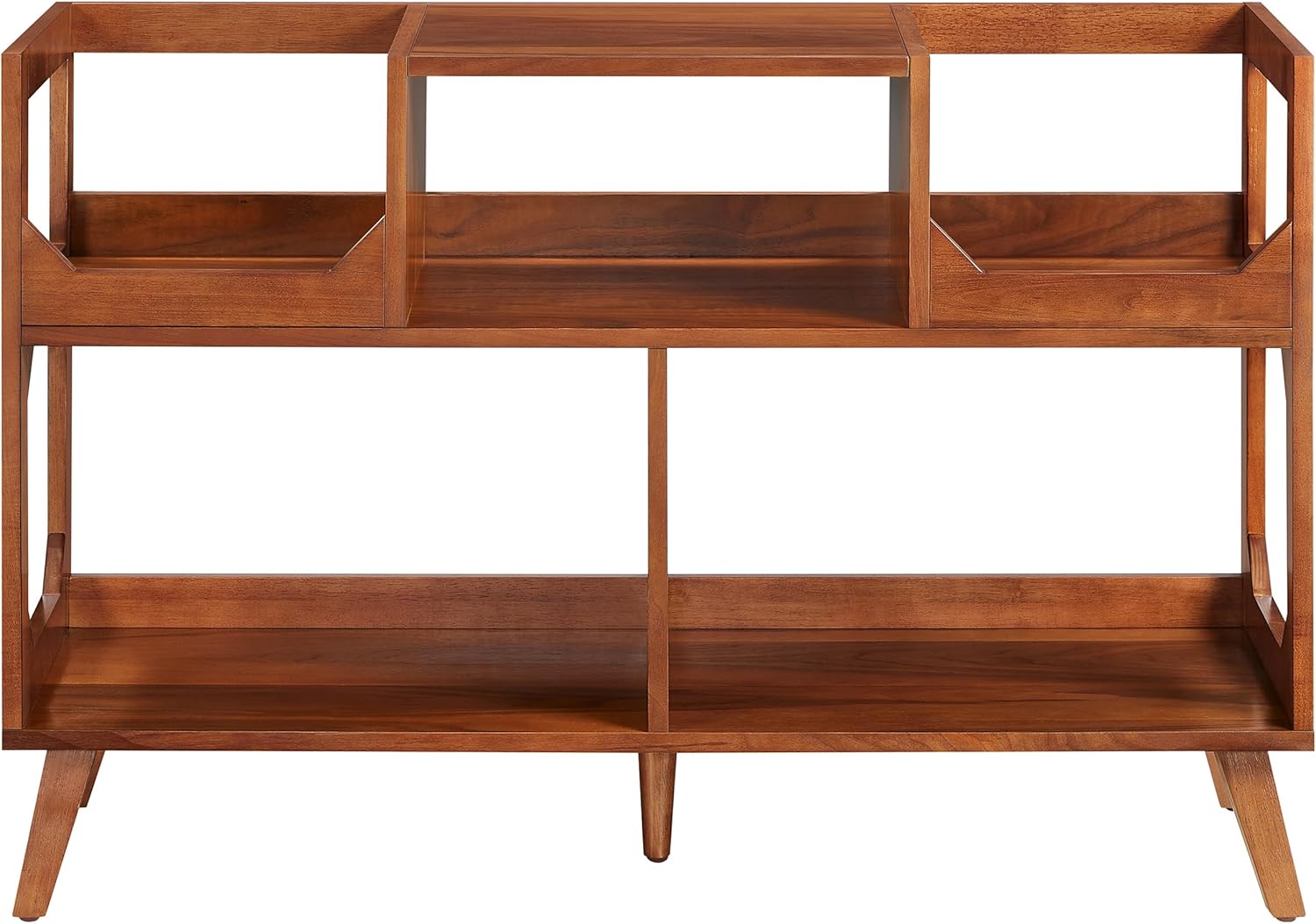 Asheville Walnut Mid-Century Modern Record Storage Console