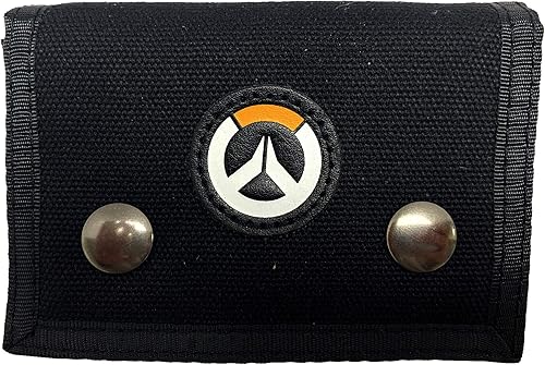 Overwatch Canvas Tri-Fold Mens Wallet PVC Logo Design - Negro, Negro -, Tri-fold