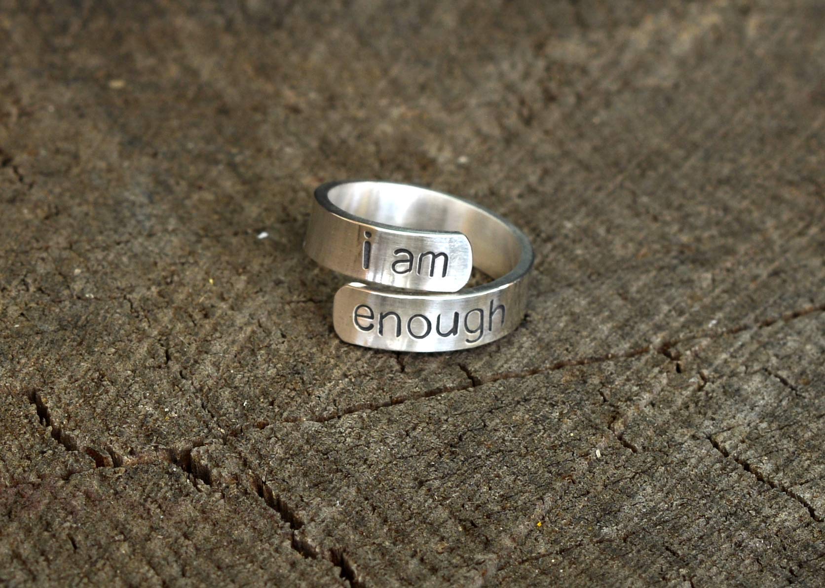 I am Enough Inspirational Message Ring in Sterling Silver