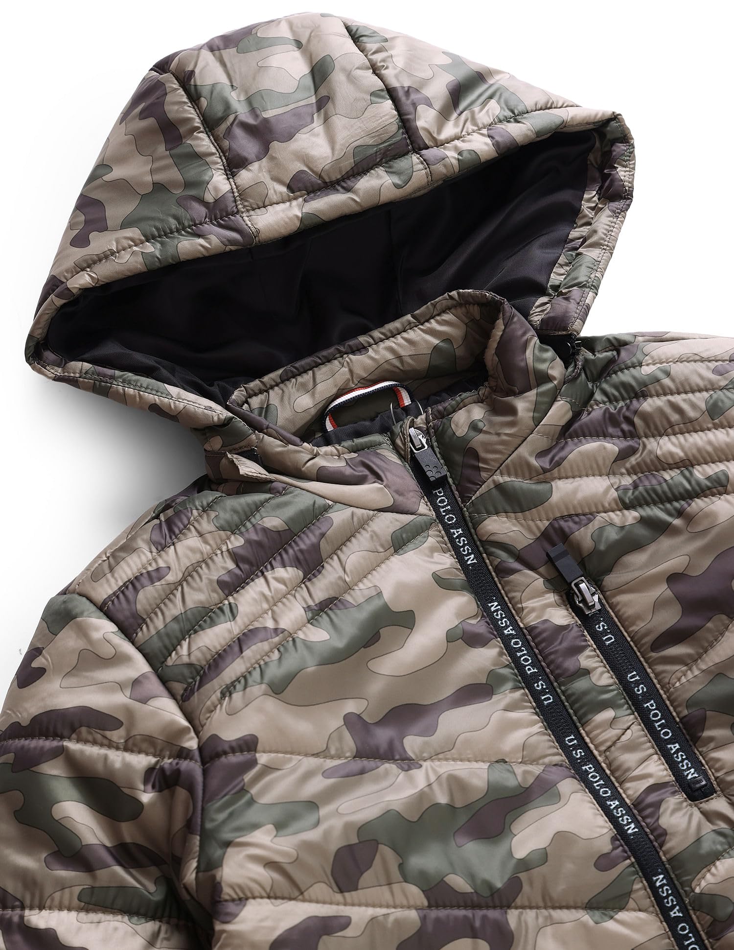 U.S. Polo Assn. Kids Regular fit Polyester Hooded Jackets (UKJCK0082_Green_8-9Y)