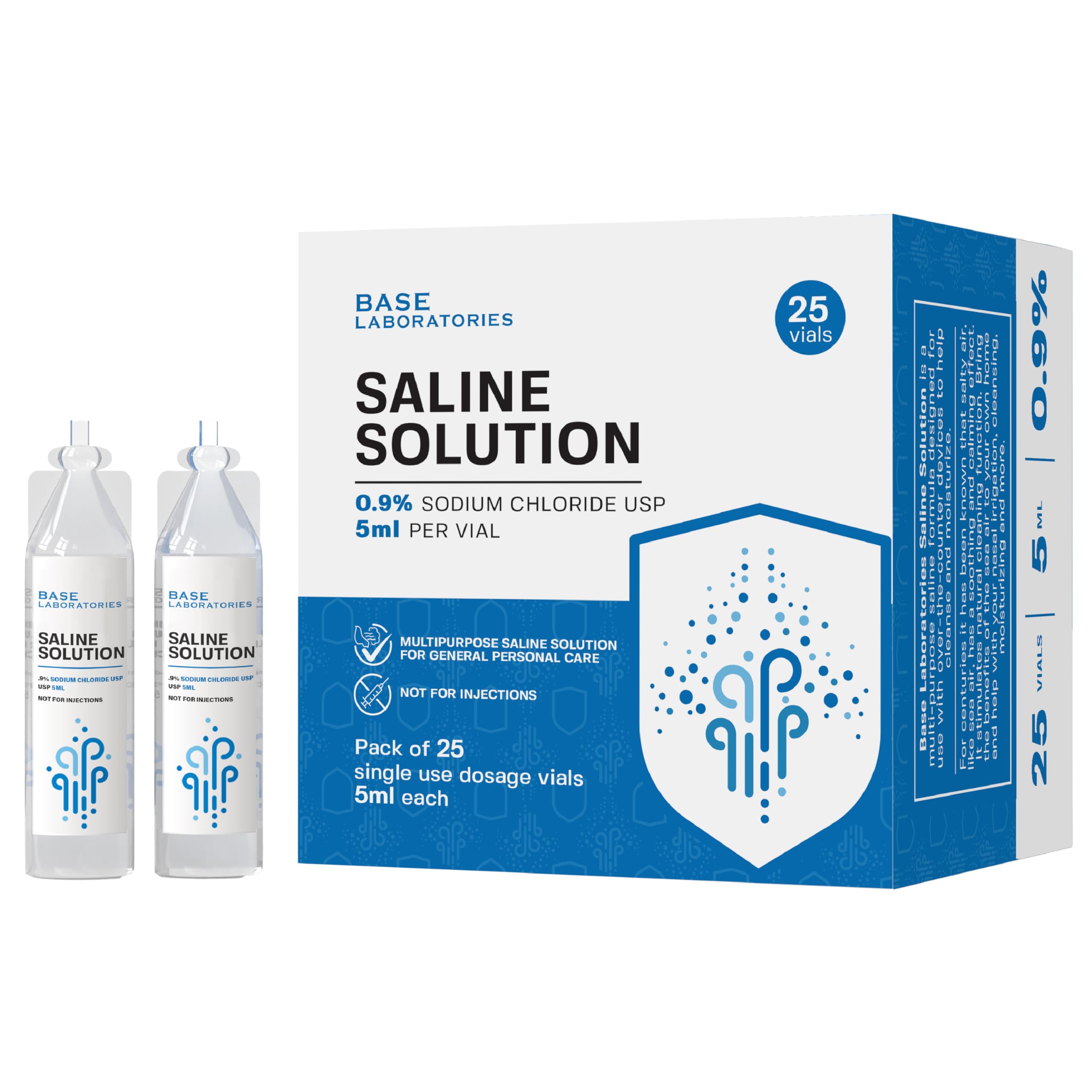 BASE LABORATORIES Saline Vials