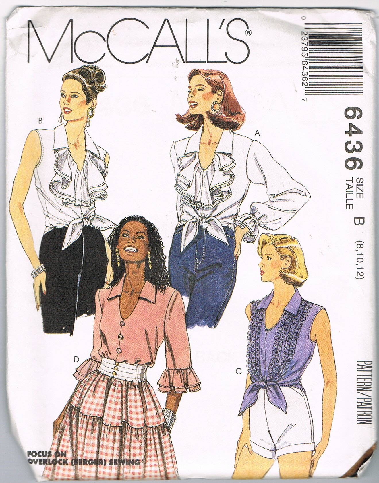 McCall's 6436 Womens Ruffled Shirts Pattern