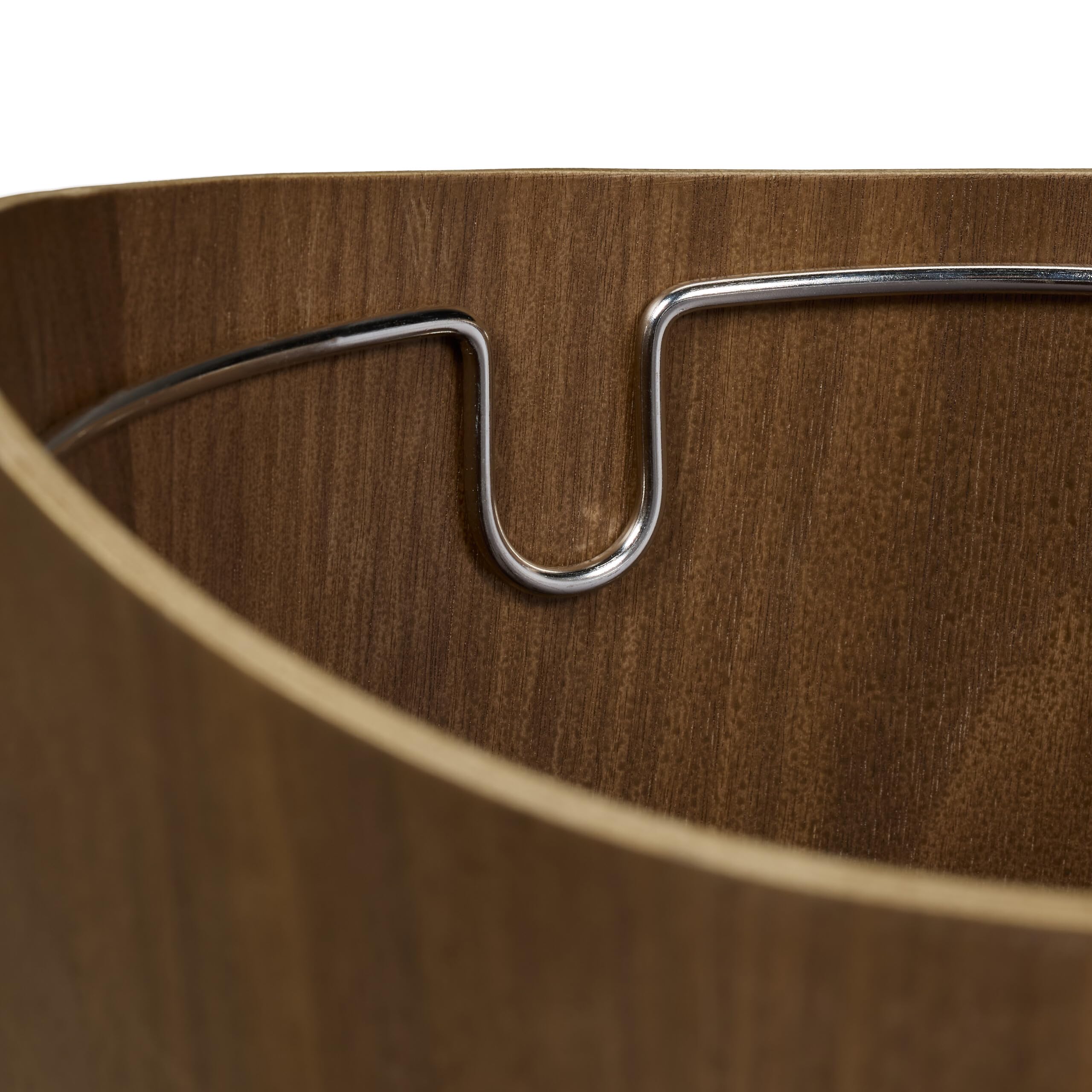 Relaxdays Cestino Gettacarte in Legno, Pattumiera Rotonda, Anello per Sacchetto Rifiuti, Cesto 9 L, HxD 30x23 cm Marrone