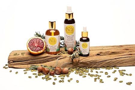 Nea Naturals Pumpkin Facial Skincare Kit - Facial Cleansing Oil , Facial Mist & Beauty Facial Oil - Organic Skincare Facial Kit - 3 Piece Facial Kit