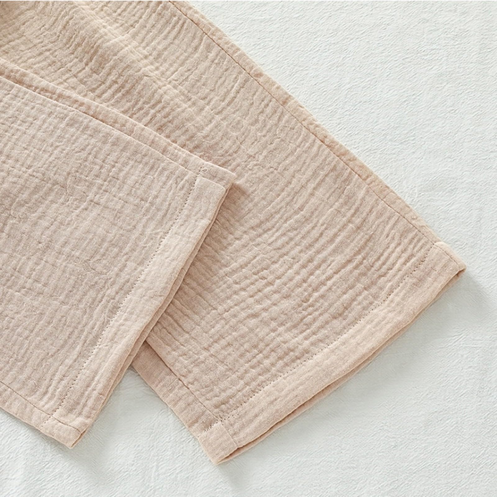 Lot de 3 pantalons d'été en lin pour filles - Jambes larges - Pantalon ample léger - Palazzo - Pour adolescentes - Décontracté - Couleur unie - Élastique - Taille haute - Pour enfants