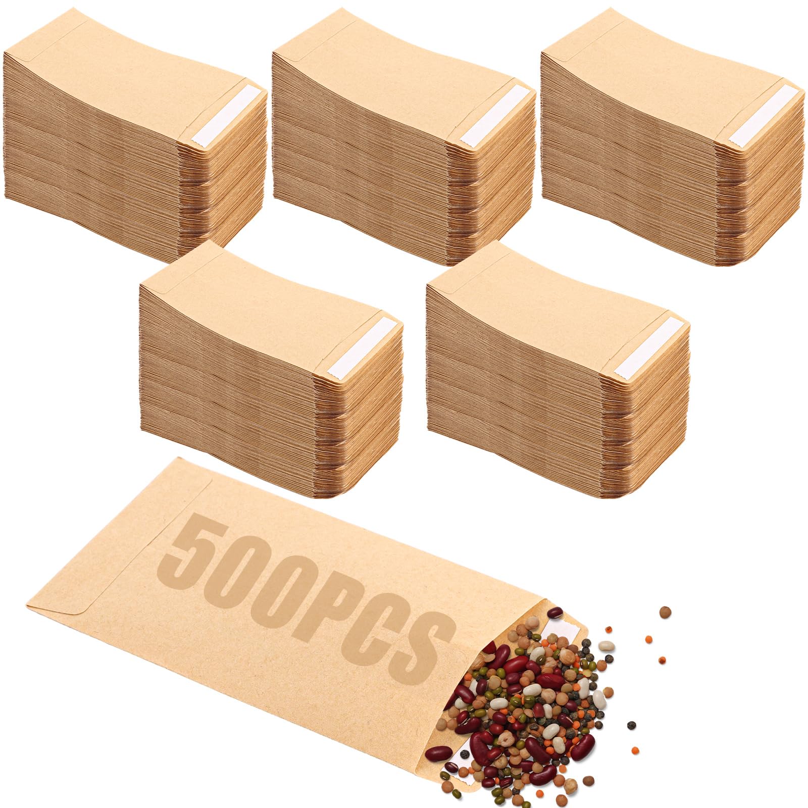 Enveloppes autocollantes papier kraft 6x10 cm lot de 500 marron
