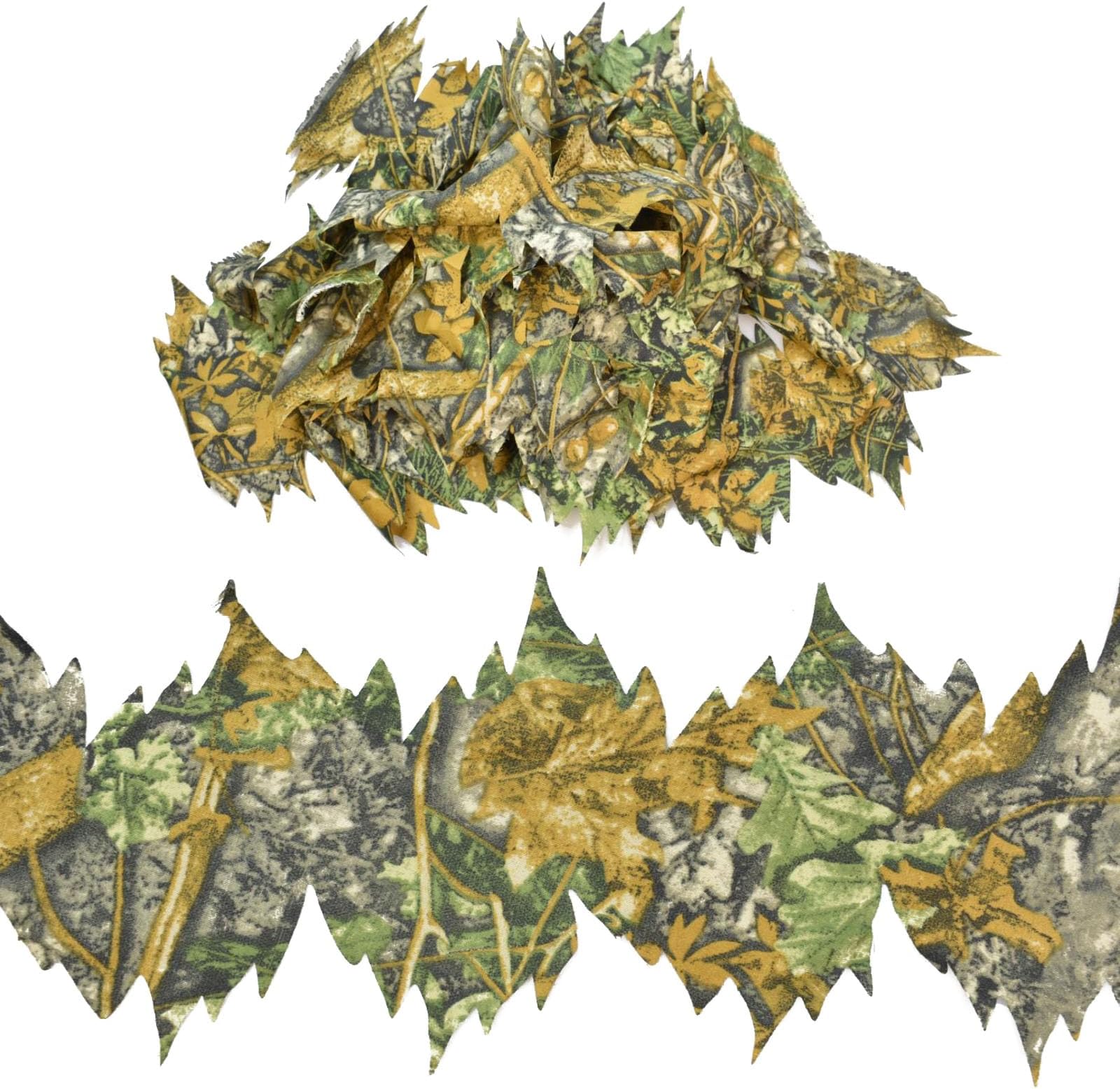 Camo Loose Leaf Strip Laser-Cut Leaf Strips 3D Camouflage Accessories 5 Feet for Hunting Blinds, Rifle Wraps & DIY Ghillie Suits