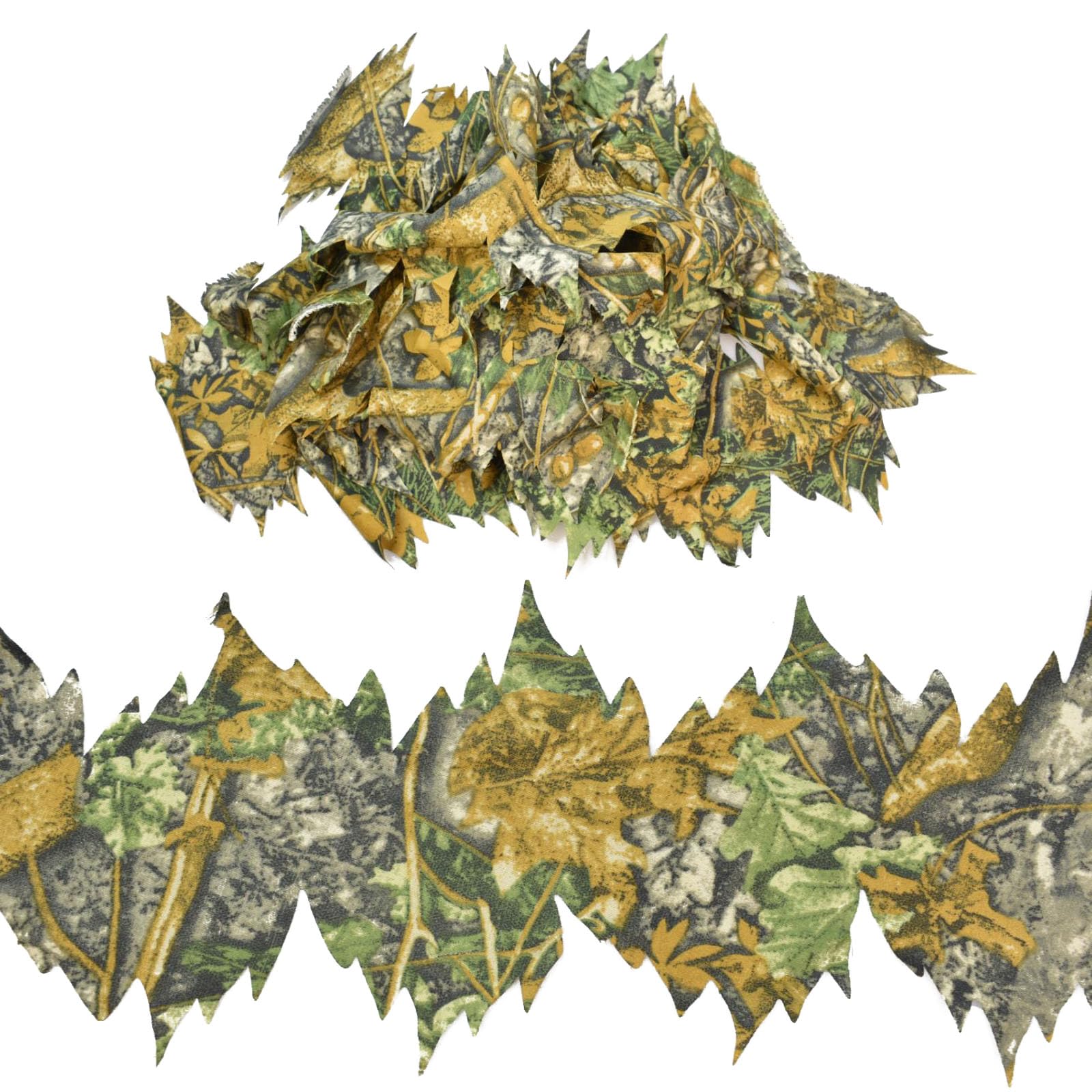 Camo Loose Leaf Strip Laser-Cut Leaf Strips 3D Camouflage Accessories 5 Feet for Hunting Blinds, Rifle Wraps & DIY Ghillie Suits