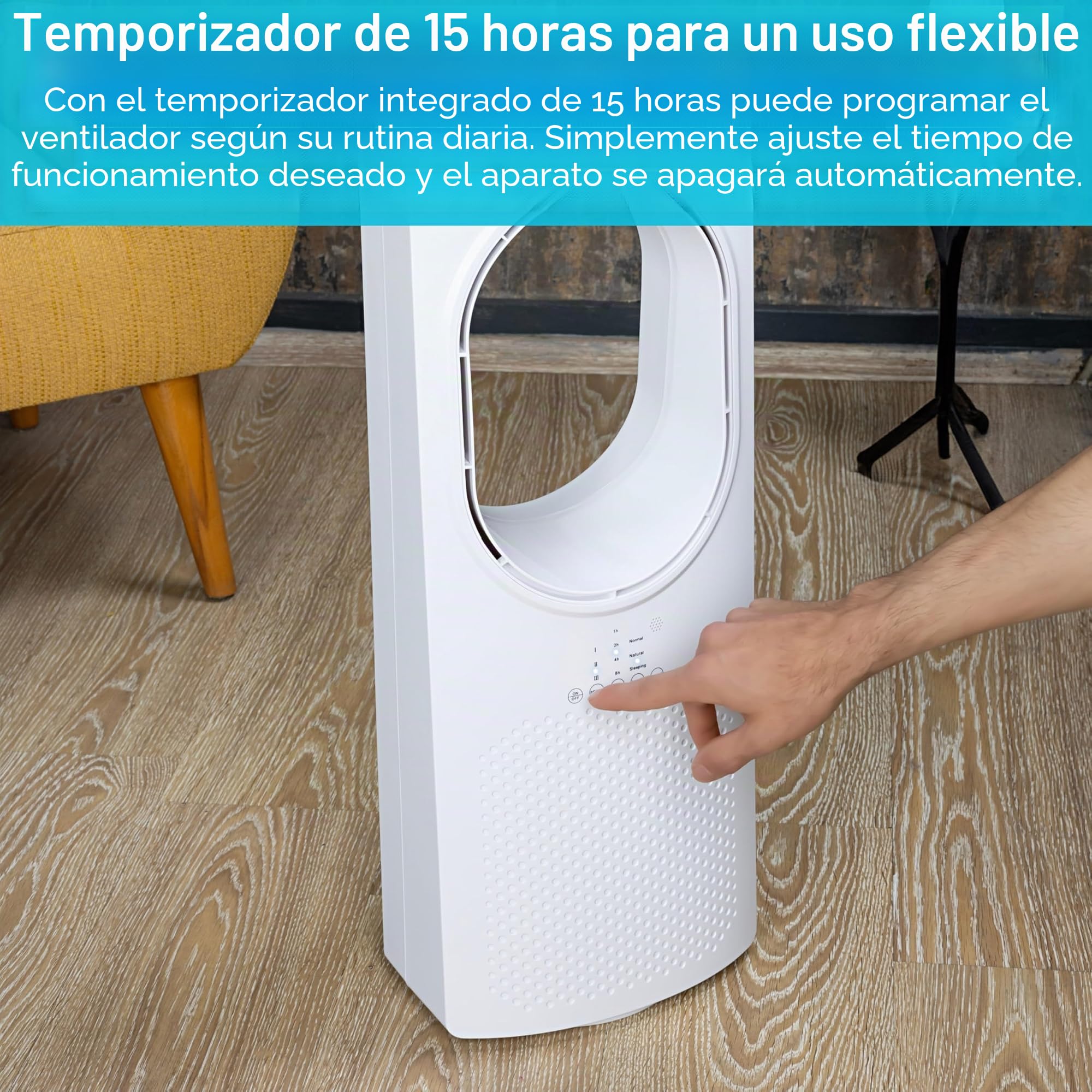 Zilan Ventilador torre con mando a distancia - Diseño - Ahorro de energía - Silenciador - Oscilante - Ventilador de suelo con refrigeración - Torre - Aire acondicionado móvil