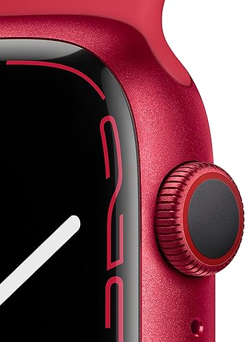 Miniatura 2 de Apple Reloj Series 7 (GPS + celular, 1.772in) - Caja de aluminio rojo con correa deportiva roja (renovada)