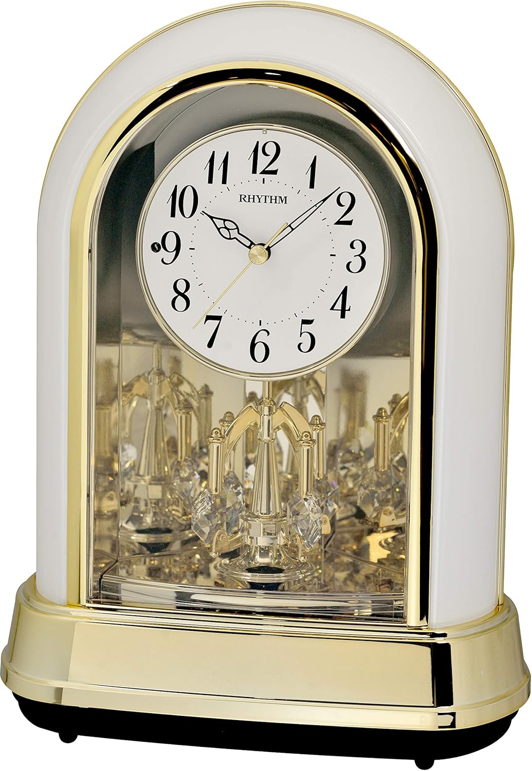 Rhythm Clocks "Crystal Dulcet II" Musical Motion Mantel Clock, Champagne