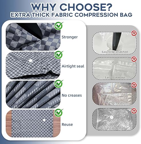Miniatura 3 de Bolsas de sellado al vacío para ropa de viaje con bomba inalámbrica, bolsa organizadora de almacenamiento al vacío para equipaje, bolsas de embalaje