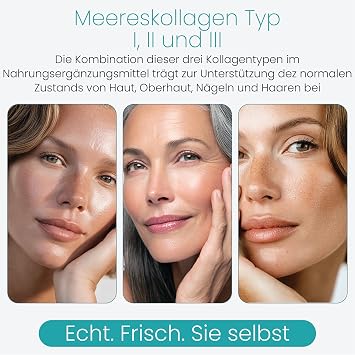 Marine Collagen Drink 30 Days (30 Sachets) - 5 g Hydrolysed Marine Collagen Type I II & III - With Vitamin C & Zinc - For Skin Hair & Nails - Passion Fruit Flavour