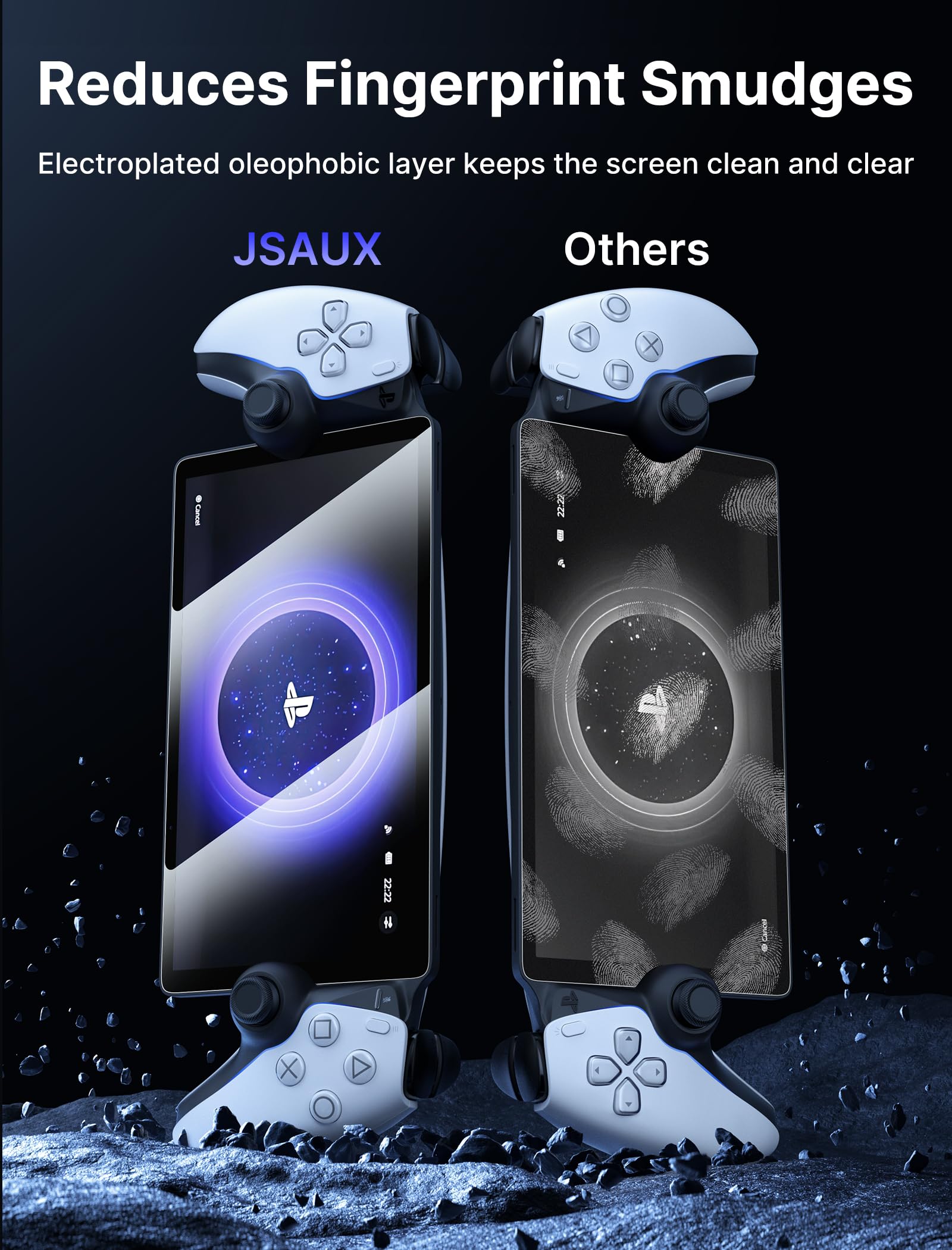 JSAUX Schutzfolie für PlayStation Portal Remote Player, Ultra HD Schutzglas 8 Zoll Anti-Scratch Displayschutzfolie 2 Stück
