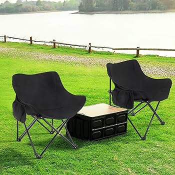 FTC_  CAMPING CHAIR キャンピングチェア_ BLACK無地黒 Amazon.com: YSSOA Portable Folding Black Camping Chair, 2