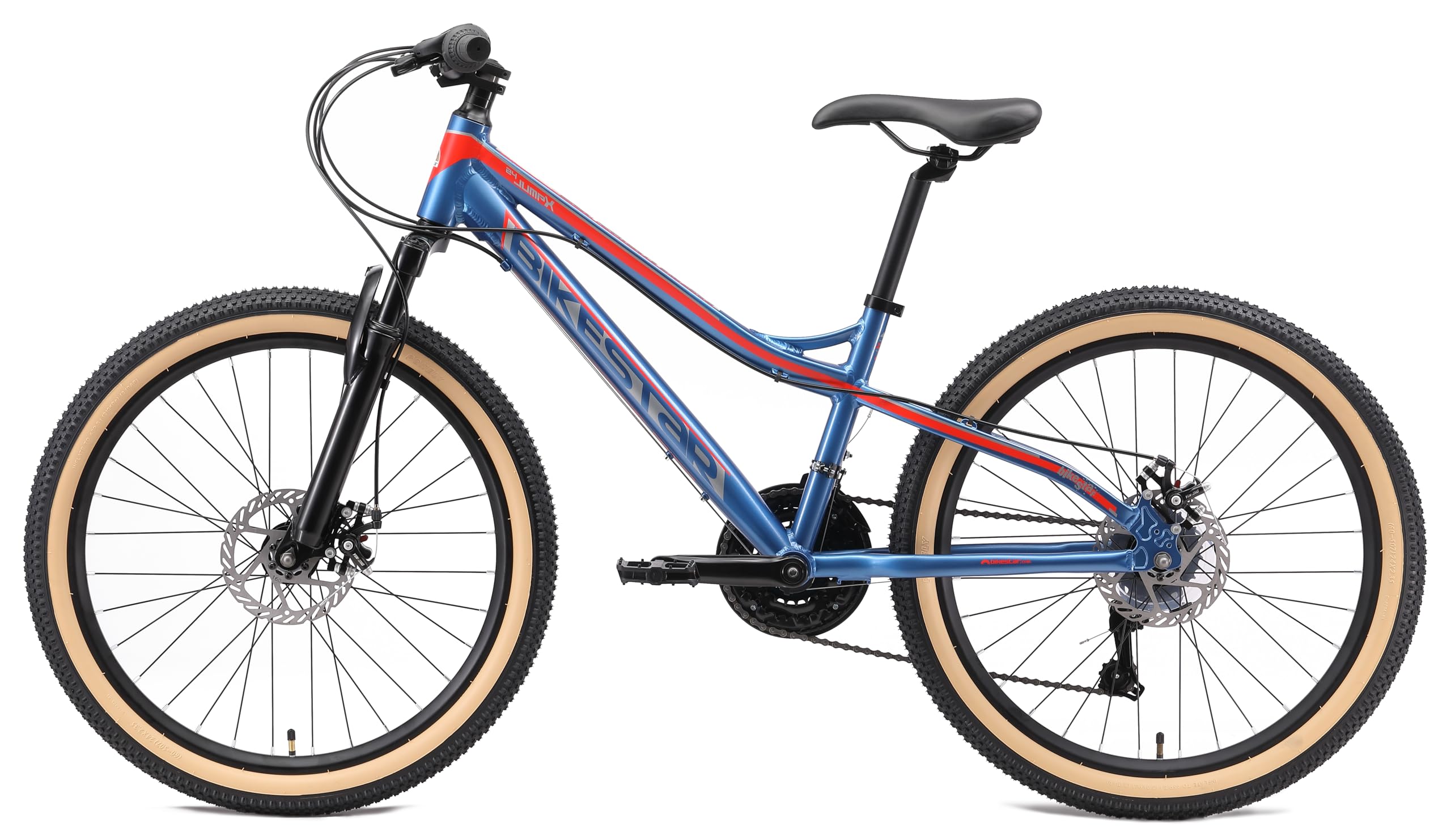 BIKESTAR MTB Mountain Bike Alluminio per Bambini 10-13 Anni | Bicicletta 24 Pollici 21 velocità Shimano, Hardtail, Freni a Disco, sospensioni