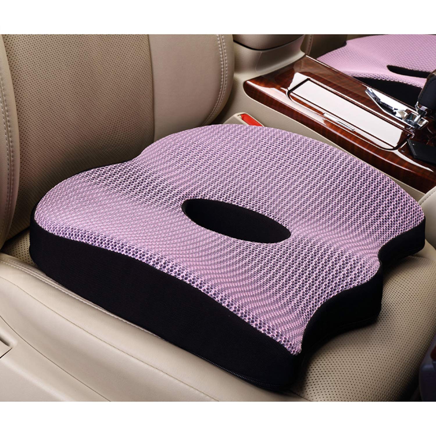 LOUTYTUO シートクッション 背筋改善 低反発 坐骨神経痛 通気性 尾骨