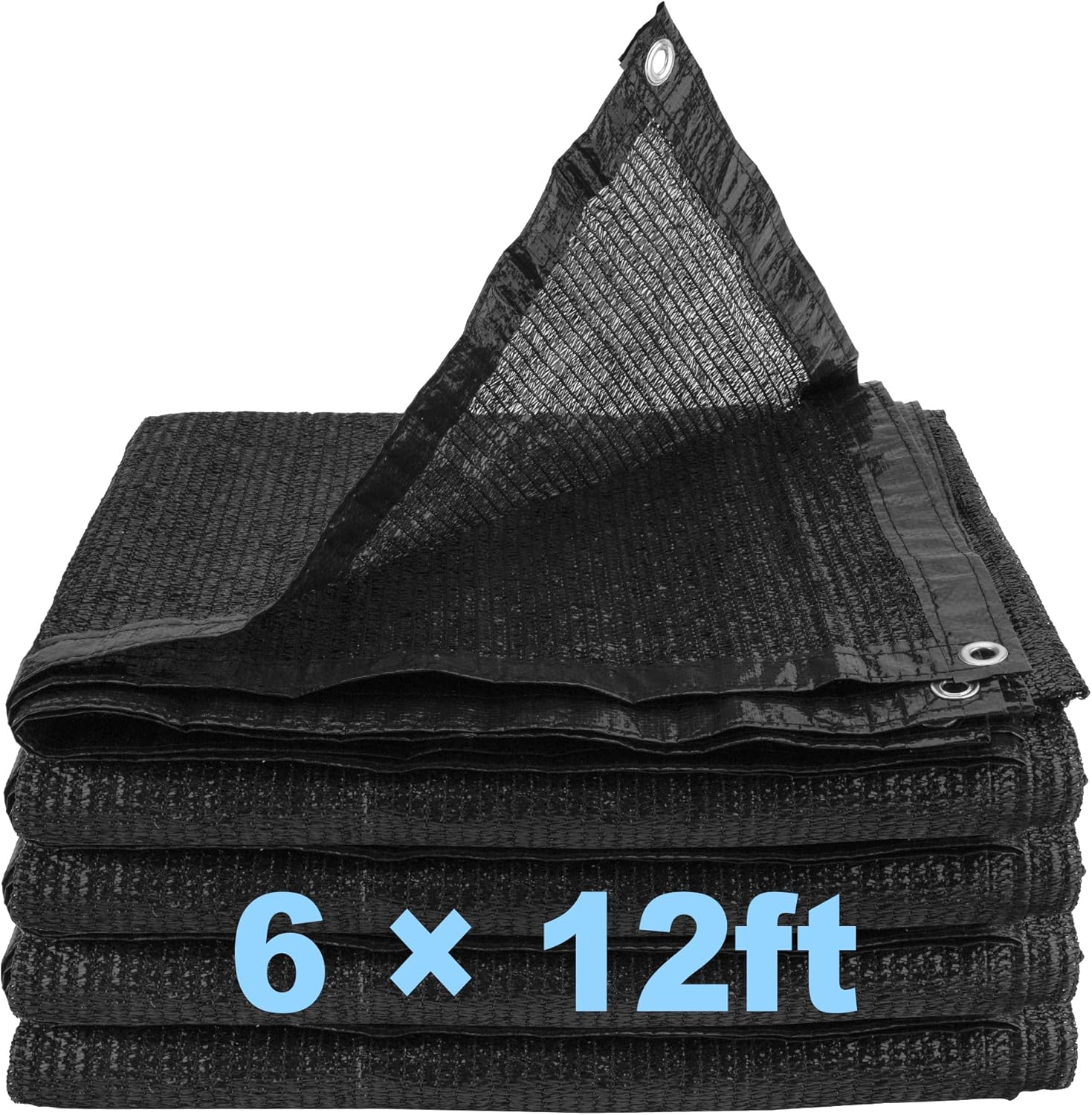 TOROTON 60 Sun Shade Cloth, 6 x 12ft Resistant Black Sun