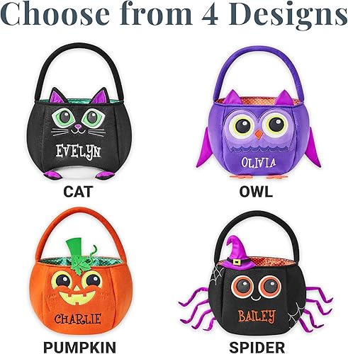 Miniatura 6 de Let's Make Memories Bolsa personalizada de Halloween para dulce o truco, diseño reflectante, búho