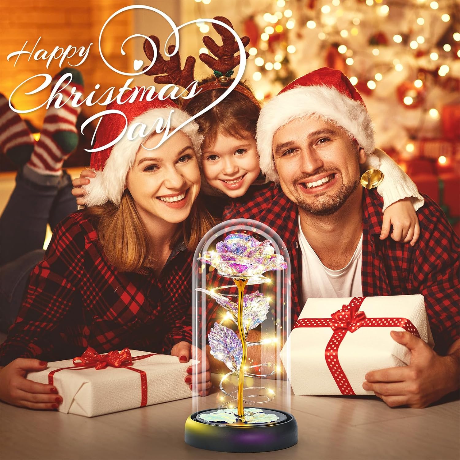 Otlonpe Valentines Day Flower Gifts for Her, Preserved Forever Glass Light Up Rose Gifts for Wife Girlfriend Women Mom Grandma Daughter Sister, Mothers Day Christmas Birthday Womens Gift (Colorful) - Image 7