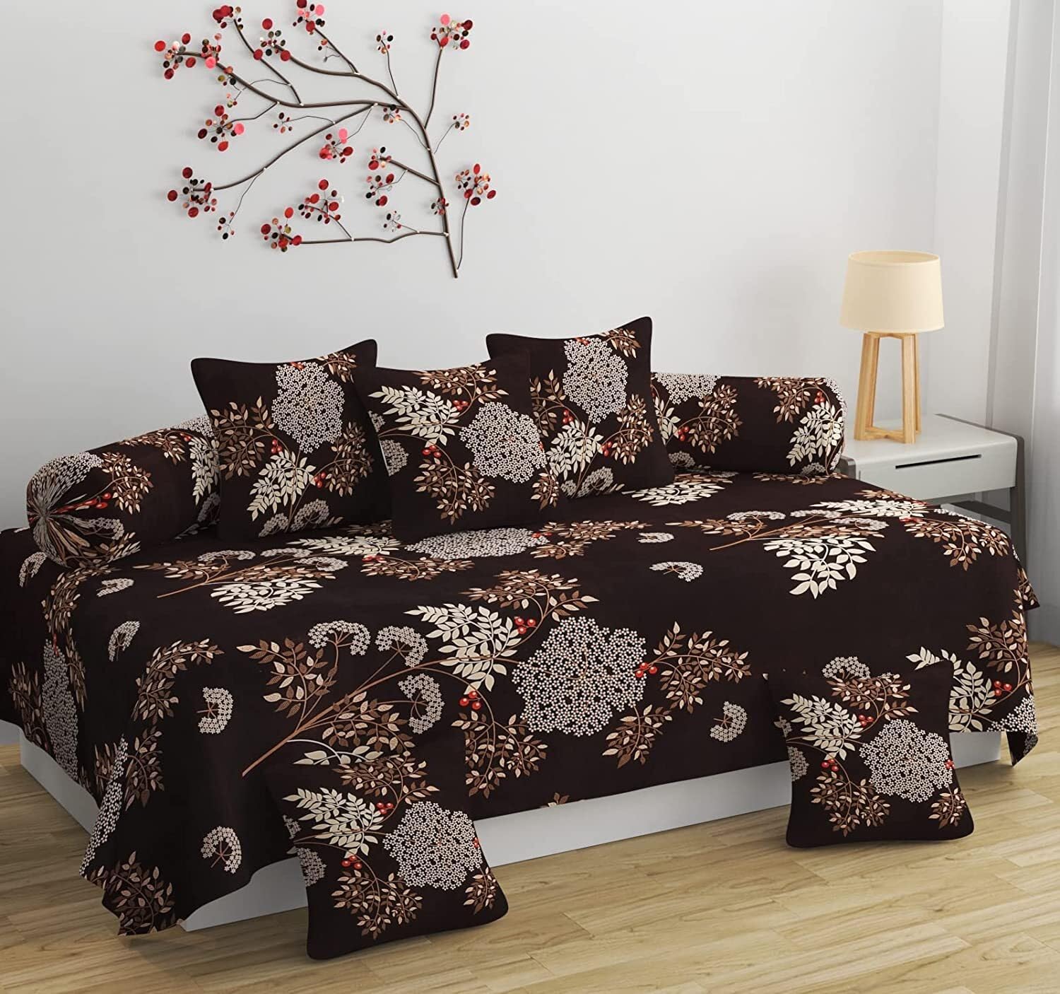 Polycotton Floral Diwan Set (Brown)_BZ_dwn-Chocolate-Flower-image-29