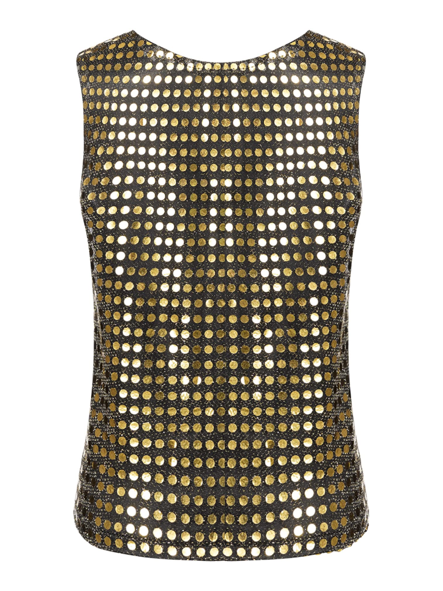 easyforever Girls Boys Sleeveless Shiny Latin Hip Hop Jazz Ballet Dance Crop Top Vest Sports Bra Shirt Festival Costume Black&Gold 2-4 Years