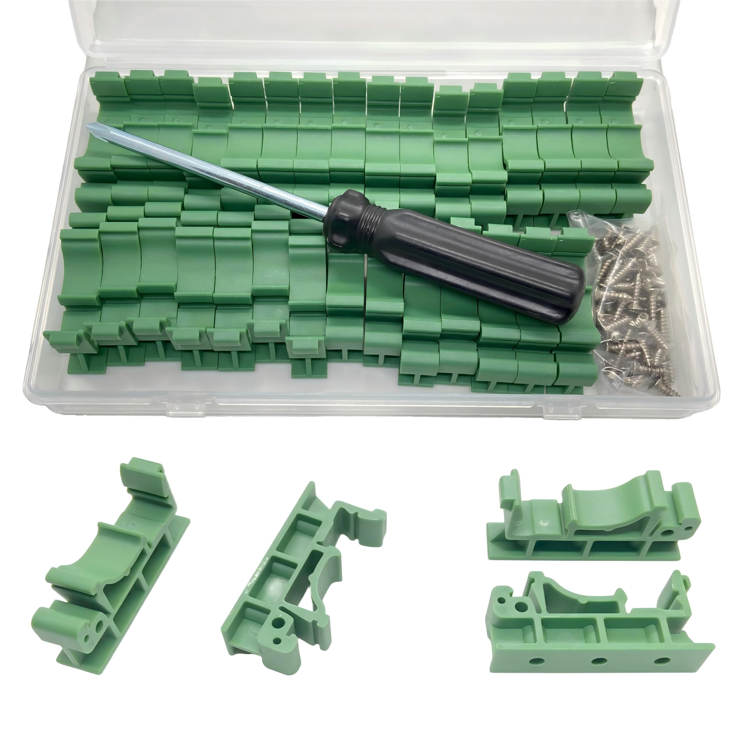 15 Sets C45 PCB DIN Rail Mounting Bracket (35mm/15mm) with Screwdriver, Circuit Board Holder Clip for DIN Rail