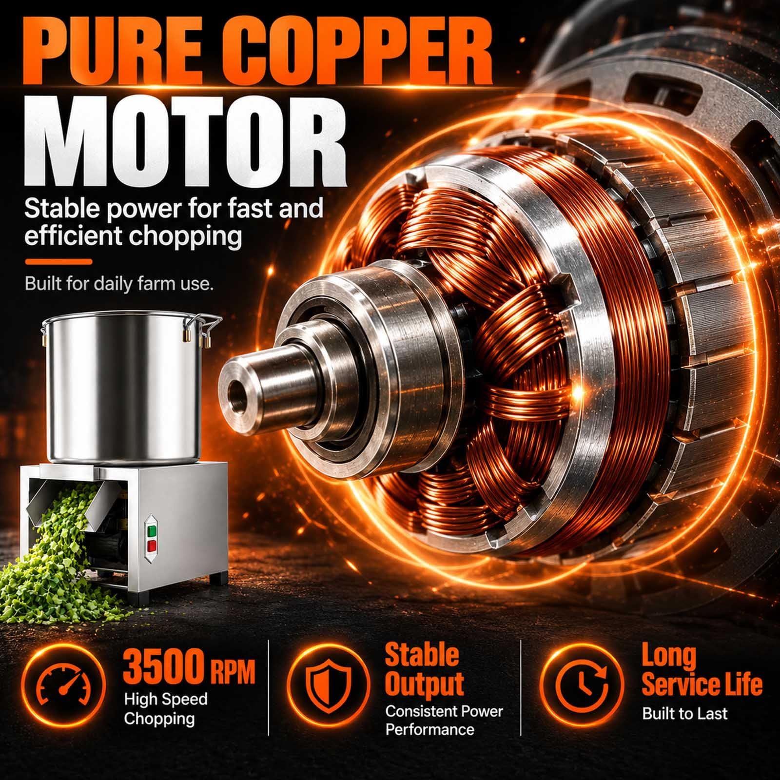 1800w Geflügelfutter-Häcksler,Elektrischer Gemüseschneider Für Hühner 1800W