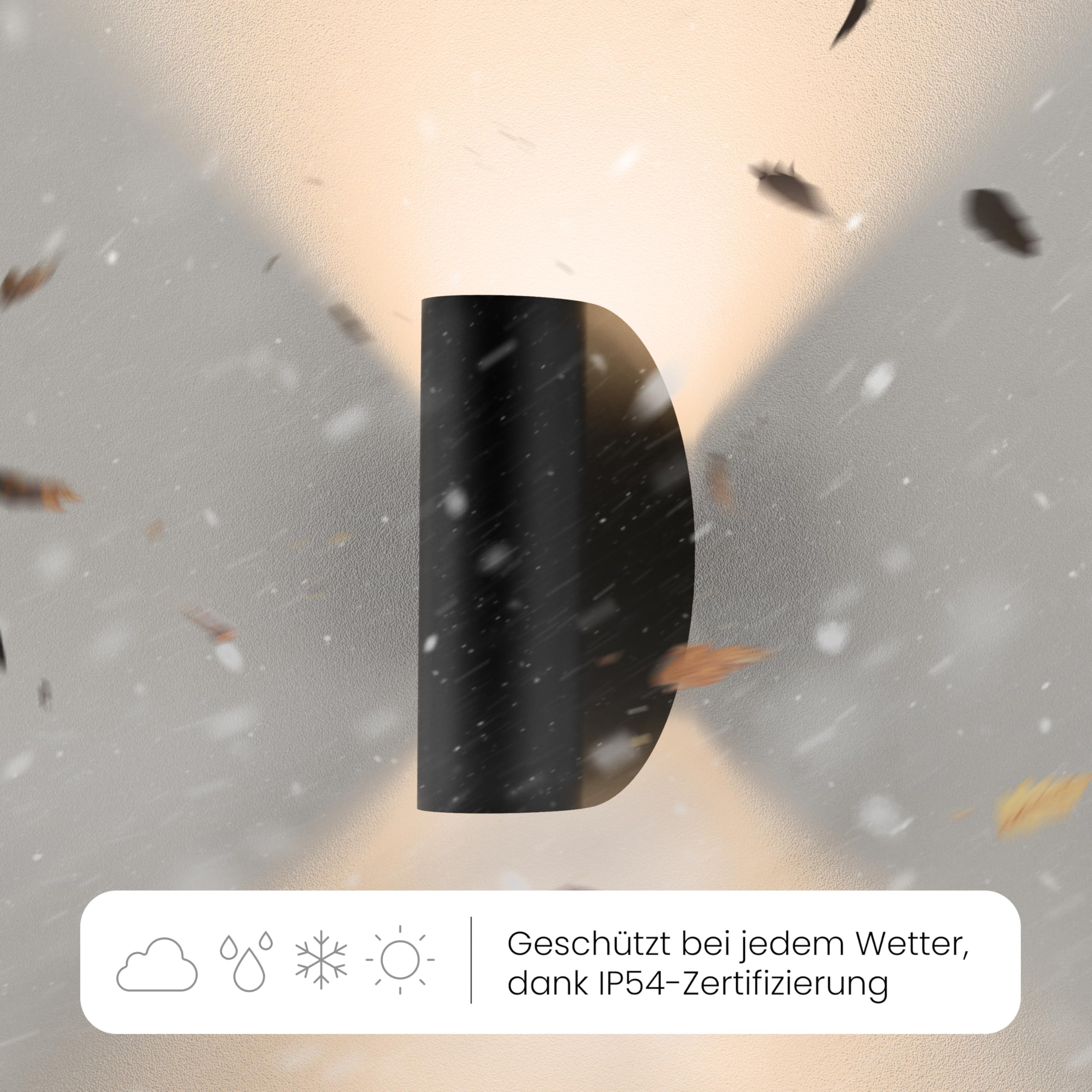 MATO LED Wandleuchte Innen & Aussen - 7W, 3000K Warmweiß, IP54 Wetterfest - Aussenlampe Wand Up Down Leuchte - Außenwandleuchten, Außenlampe, Wandlampe Außen, Außenbeleuchtung, Lampe, Schwarz