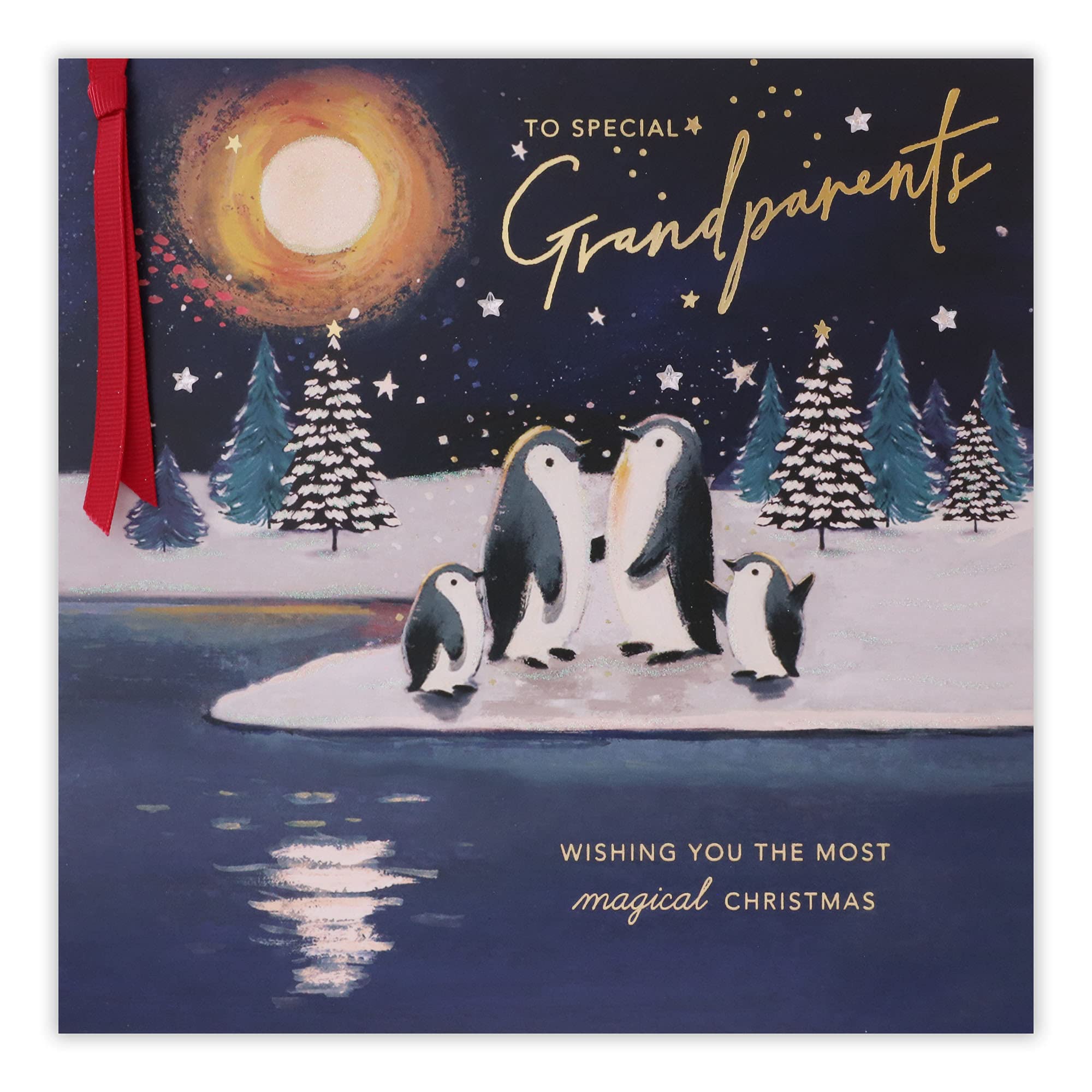 Clintons: Peguin Family Grandparents Christmas Card, Multi-Colour, 192 x 192 (1170556)