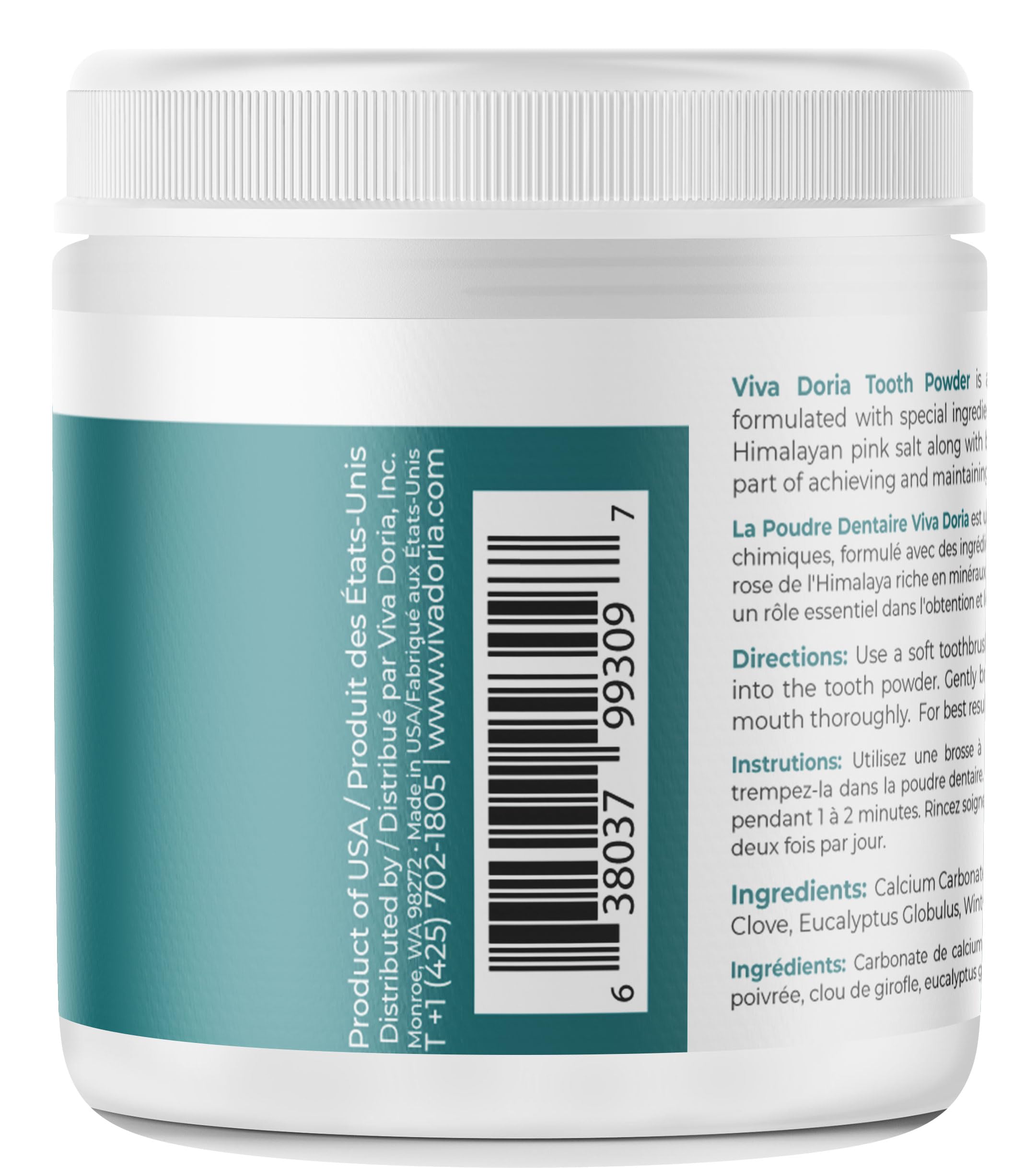 Viva Doria Natural Remineralizing Mint Tooth Powder 283g