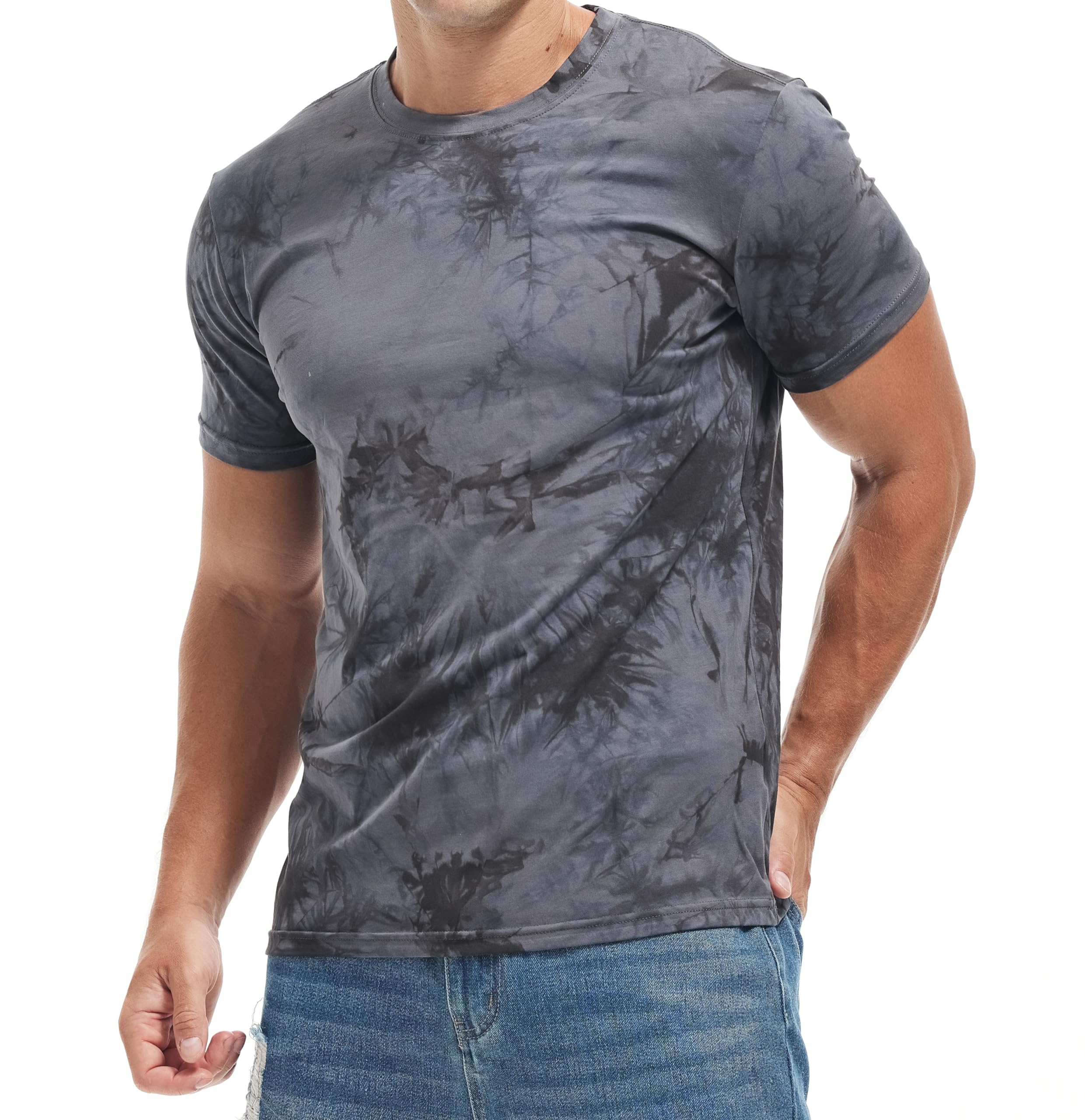 RONOMO Herren T-Shirt 95% Baumwolle 5% Spandex, Mikroelastik, Hautfreundlich
