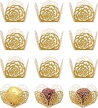 TOYANDONA Square Cupcake Liners Paper Groovy Party Decorations 50Pcs Paper Truffle Wrappers Truffle Wrap Candy Cups Chocolate Paper Muffins Chocolate Wedding Cupcake Square Dessert Liners Paper