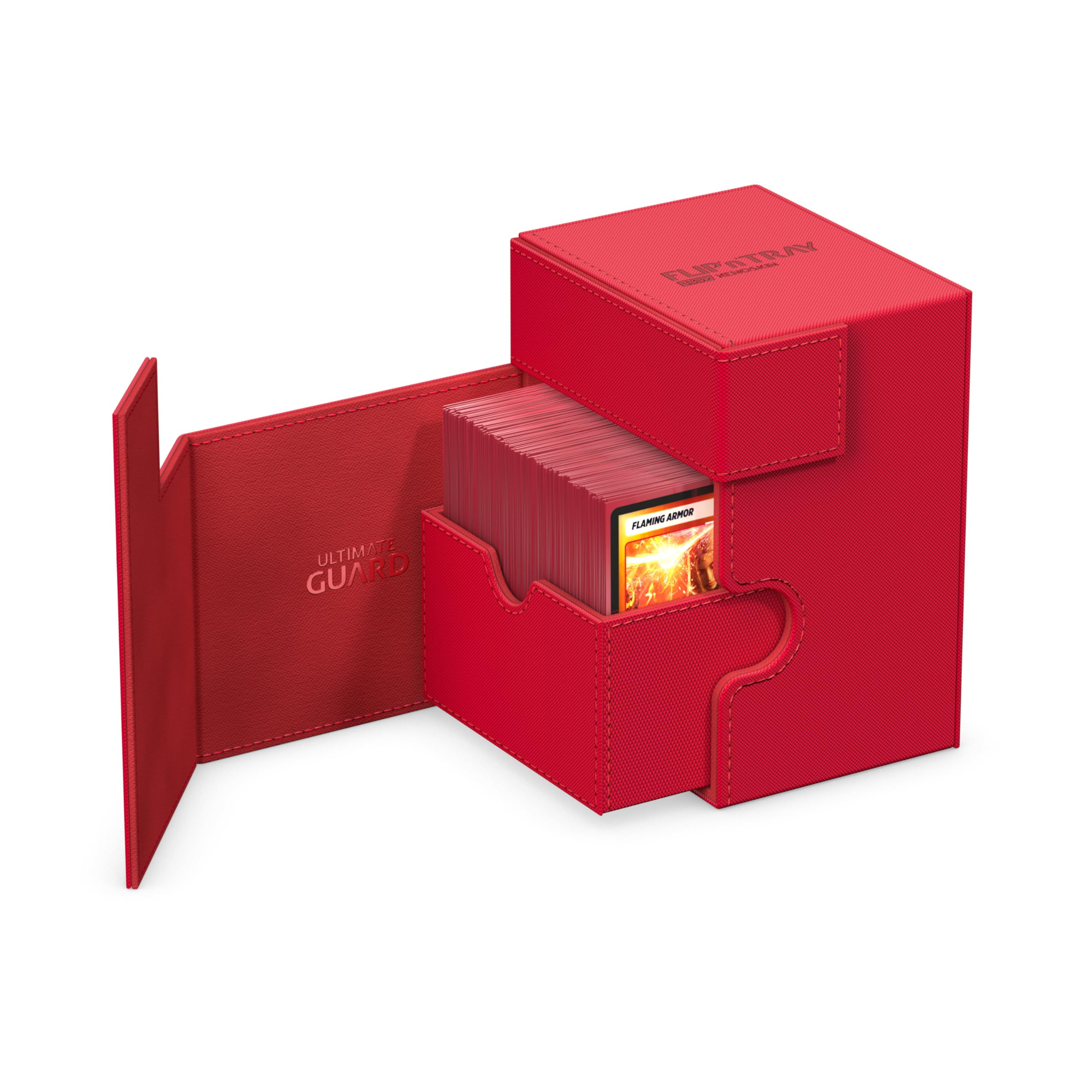 Ultimate Guard Flip 'n' Tray 266+, custodia per 266 carte TCG a doppia manica + vassoio per dadi, benzina, chiusura magnetica indipendente e fodera in microfibra