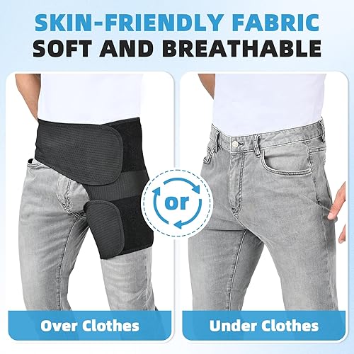 Miniatura 5 de Tenbon Soporte de cadera ajustable para alivio del dolor de ciática y apoyo sacroilíaco - Envoltura de compresión para isquiotibiales, flexor de