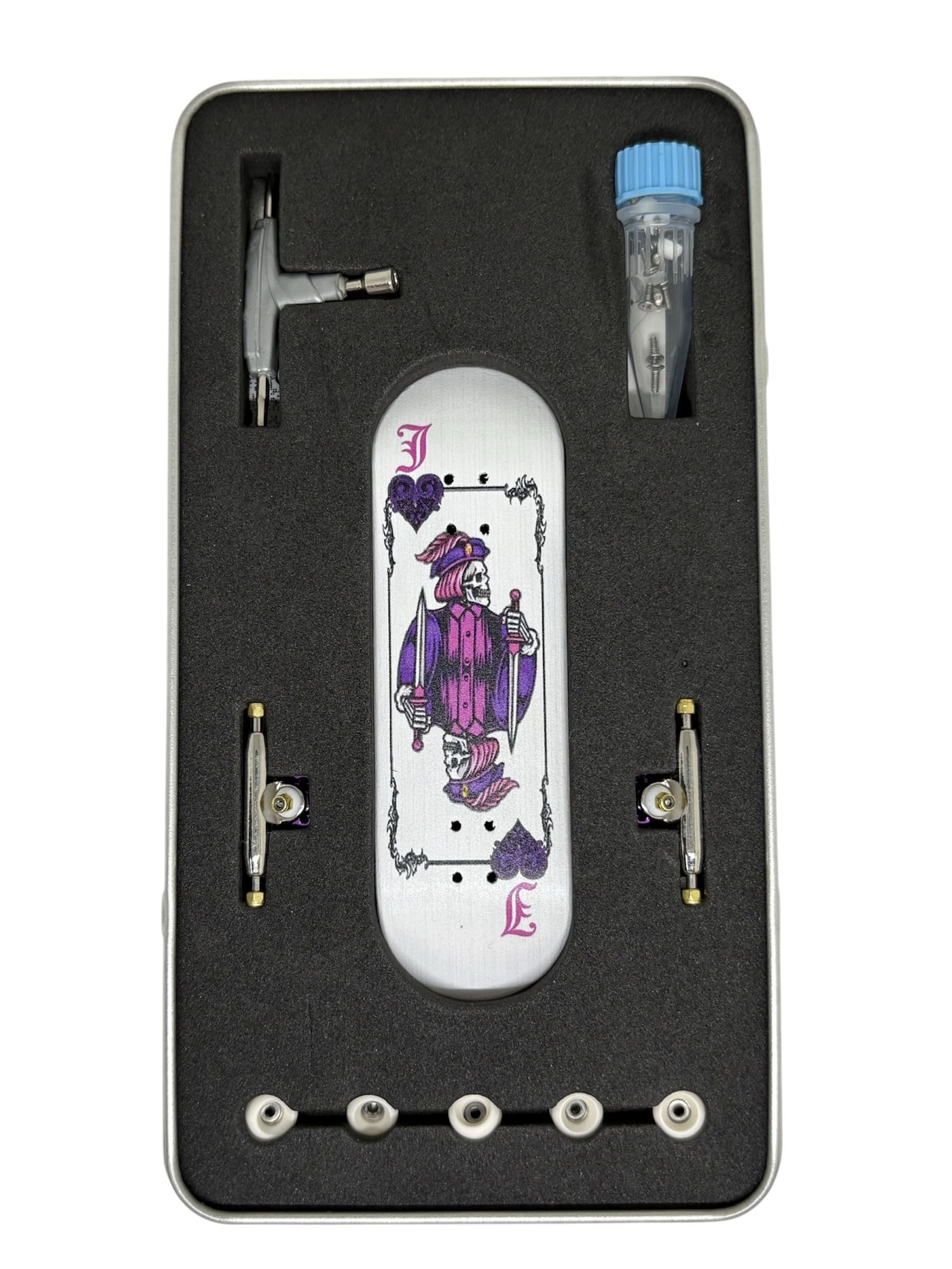 LEEFAI Pro Fingerboard Complete Skateboard Set, 29X96mm with Maples Wood Deck, 4.0 pro Trucks Regular kingpins,Urethane Bearing wheels-op3ra v3 Hearts of Jack