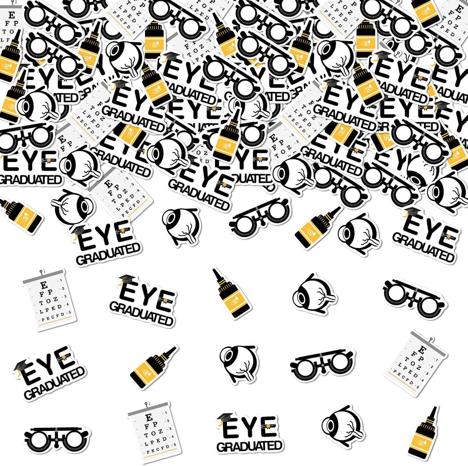 Optometry Graduation Decorations 200pcs Eye Doctor Confetti Optometrist Graduation Decor Optometry Congrats Grad Future Optometrist Table Decor for Class Of 2026 Ophthalmologist Eye Doctor