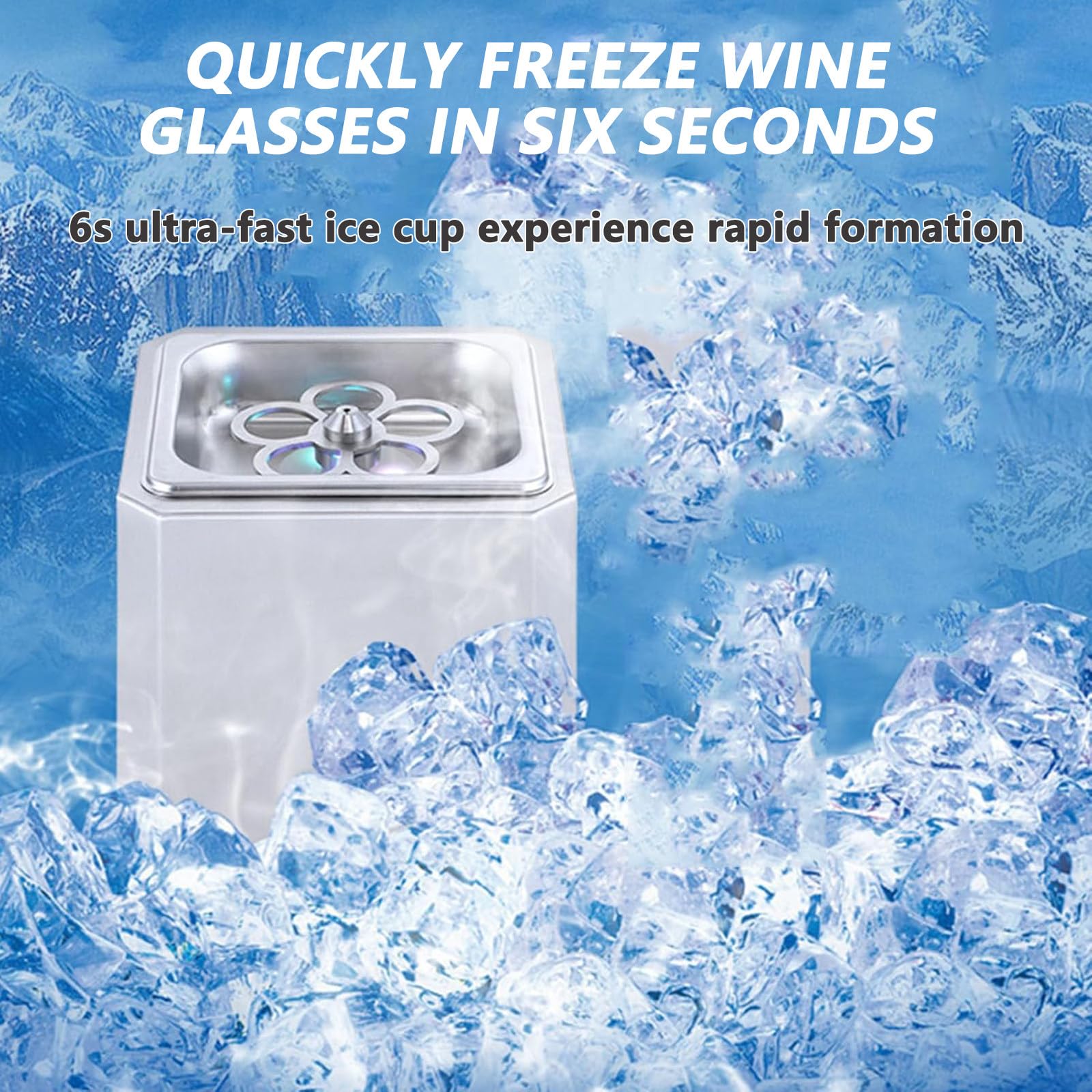 Enfriador de Vasos de 1 Taza/6 Segundos – Enfriador de Co2 para Copas y Vasos – Enfriador InstantáNeo de Bebidas, Enfriador de Vasos para Bares, Restaurantes y Cocinas