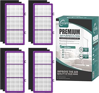 AER1 Filters for Air Purifier Holmes, HAPF300AP Performance Plus Filter for Holmes, Replacement HAPF300AP-U4 (4 Ture HEPA Filters + 8 Carbon Filters + 2 Cleaning Brushes)