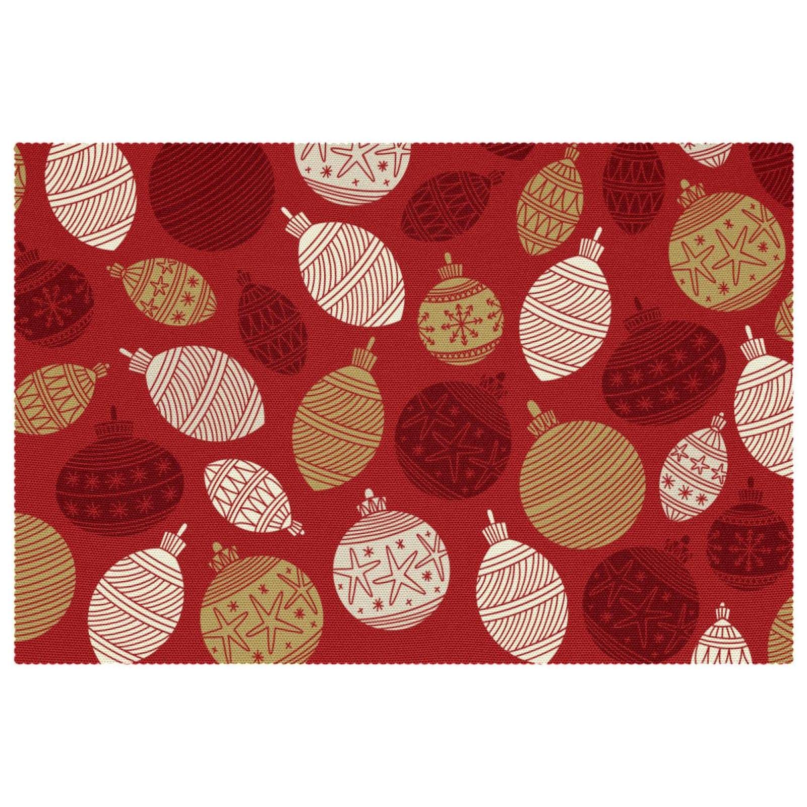 Sets de table boule de Noël grand format 30x45cm antidérapants thermorésistants